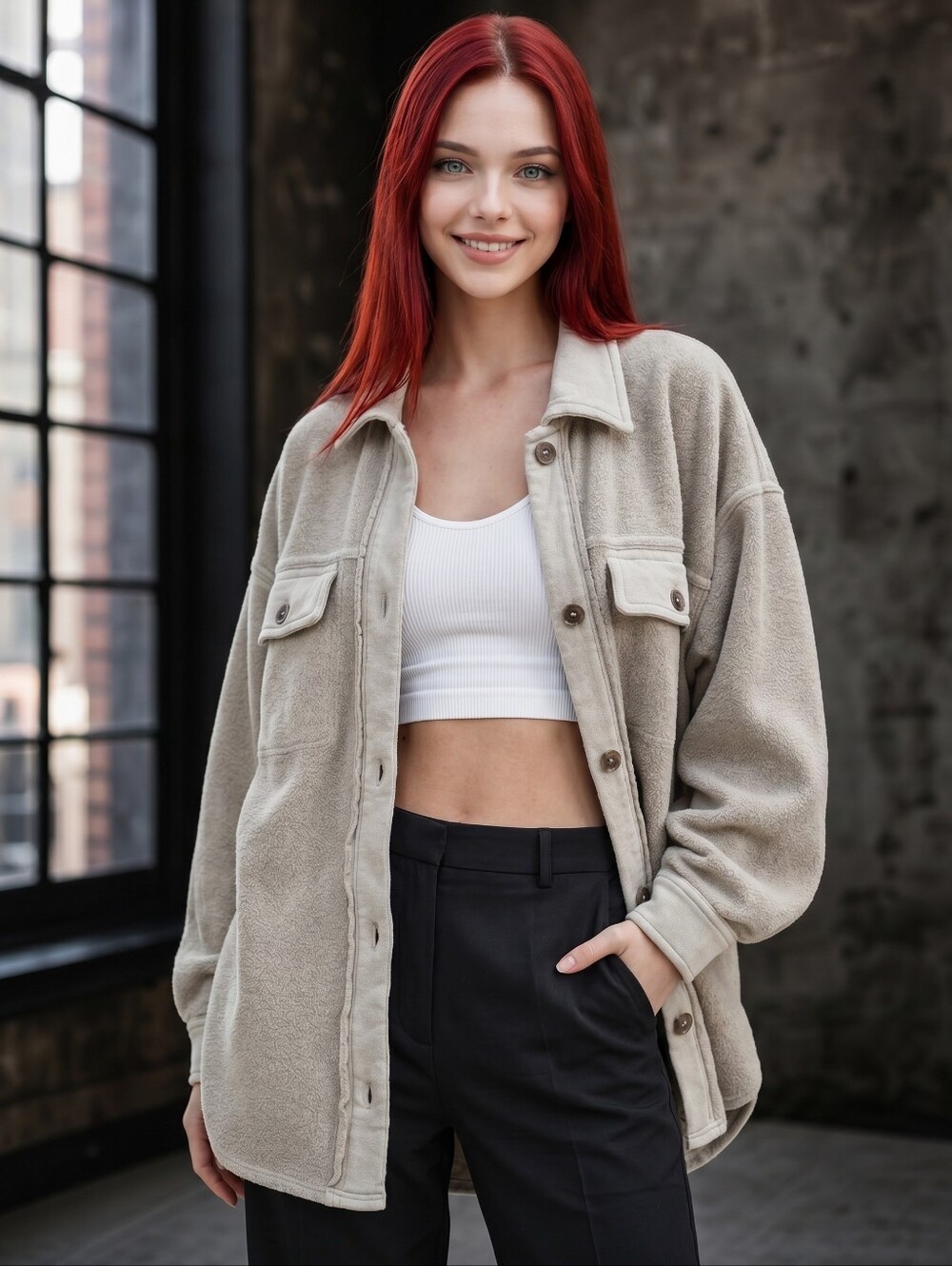 Free People Ruby Fleece Shacket XS Ivory Oversized Teddy Jacket Cozy Cabin Core